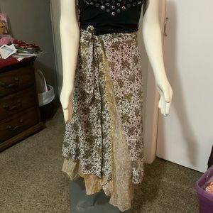 SOLD******REVERSIBLE WRAP SKIRT~HANDMADE W/100% INDIA SILK